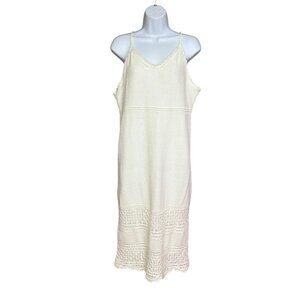 Freshman 1996 Off White Cotton Blend Minimalist Midi Sundress Dress Size XL